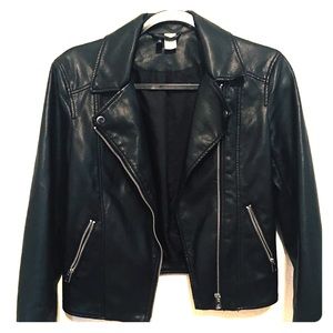 H & M Black Faux leather jacket